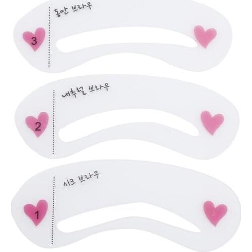 3pcs/set Of Eyebrow Card Korean Version 3pcs Paperback Reusable Eyebrow Template Tool Suitable For Novices Easy To Use