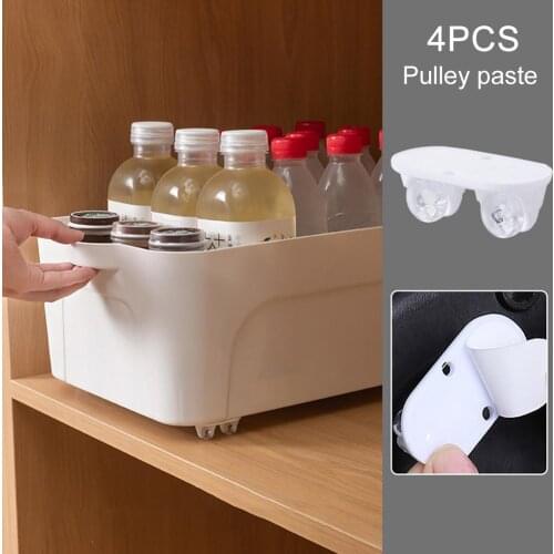 4PCS Creative Adhesive Casters Wheels for Household Storage Box Container Bin