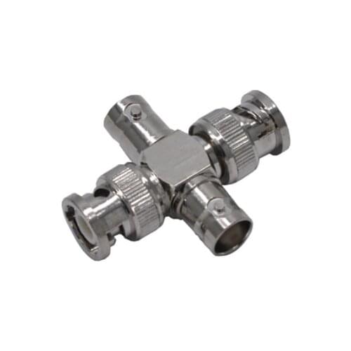 5pcs 4 way Adapter 2 BNC Male Plug To Two 2 BNC Female Jack RF Connector For CCTV Surveillance System