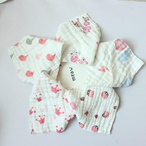 【8 layers】5pcs/Lot Triangle Baby Boys Girls Bibs&Burp Cloths Colorful Infant Newborn Soft Comfortable Waterproof Bib Bandanas