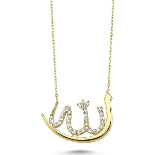 925 Sterling Silver Allah Written Necklace, Pendant