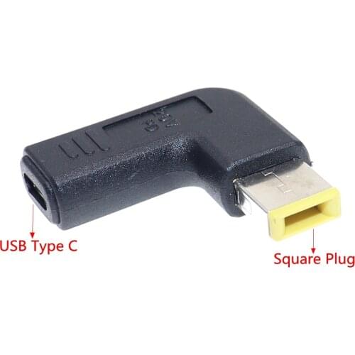 USB Type C Plug Dc Jack Power Adapter Converter USB-C Female to Square Male for For Lenovo Thinkpad Laptop Adapter