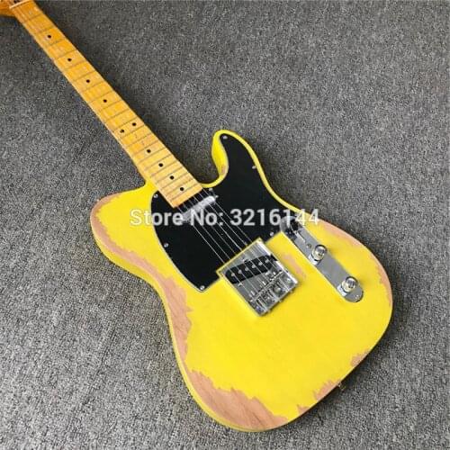 Antique electric guitar, antelope yellow, real photos, can be customized according to the requirements