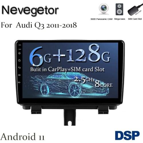 Android 10.0 DSP CarPlay Car Radio Multimedia Video Player Auto Stereo GPS For Audi Q3 MMI 2G 3G 2011-2018 2 din dvd