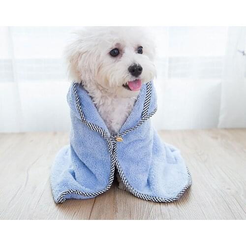 Pet Towel Dog Bathrobe For Small Dogs Pug Super Absorbent bath robe Microfiber Towls Cleaning Drying Puppy Cat Bath Bathrobe S-L