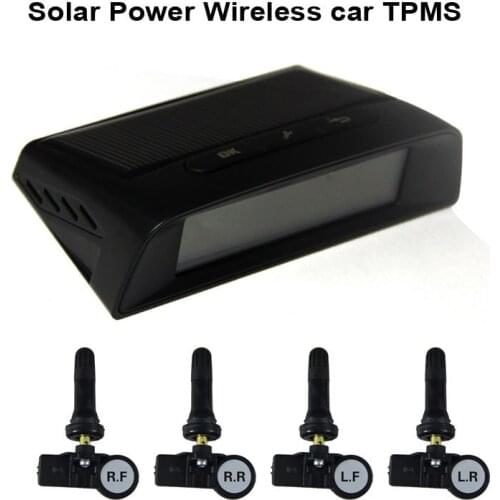 Solar Power Wireless Tire Pressure and Temperature Monitoring System Car TPMS with 4pcs Internal sensor 433.92MHz