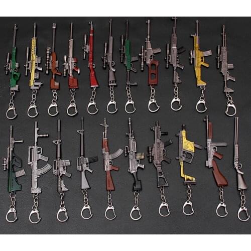 100pcs/lot New Color PUBG Weapon Model 98K Gun 3 Level Helmet Pan Vest Keychain Battlegrounds Awmakm Keyring Key Chain Mixorder