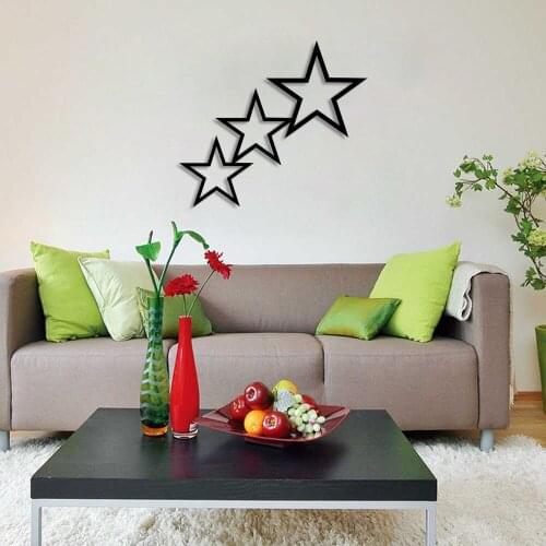 Interconnected Three Stars Wall Room Home Accessory Wooden Table 50x44cm