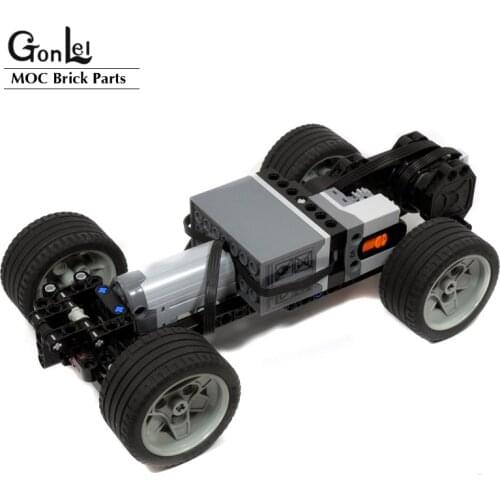 High-Tech 2WD Drift Racer Chassis Powered by RC Race Buggy Motor MOC Building Blocks Bricks DIY Educational Toys Gifts Children