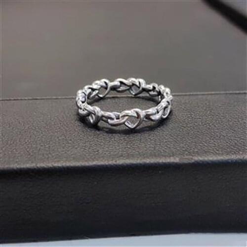 Designers unique creative minds interweave Thai silver opening adjustable ring Fashion personality mens jewelry
