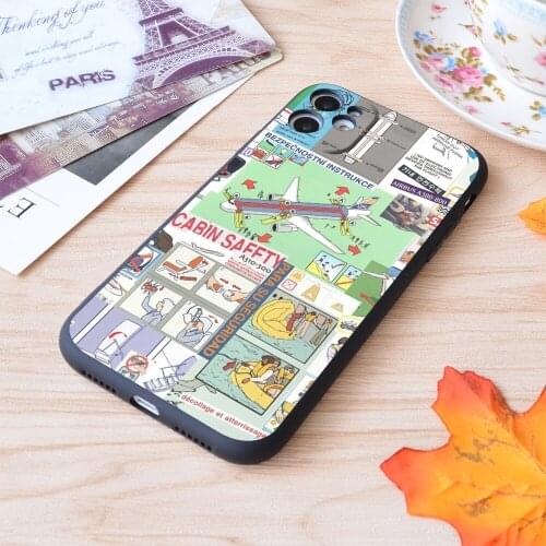 For iPhone For Your Safety Collage Print Soft Matt Apple iPhone Case