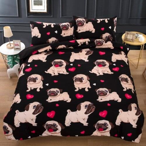Home Bedding Set Home Quilt Comforter Cover Pillowcase US Twin Kids Students Bedclothes Pet Dogs Printed Bed Duvet Cover Set