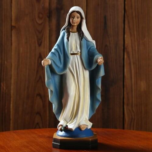 Blessed Saint Virgin Mary Statue Figure Our Lady of Loudes Figurine Sculpture Religious Gift Xmas Tabletop Home Decorative