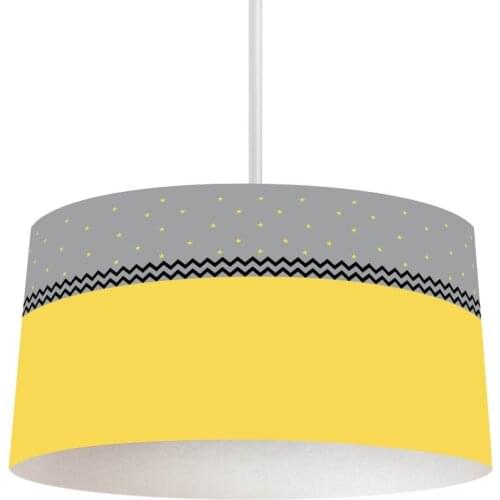 Mustard Zigzag Boy Printing Patterned Kids Baby Room Bedroom Light Pendant Lamp Chandelier