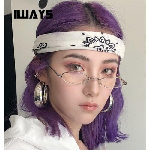 Iways stylish womens glasses silver frame narrow glasses metal frame elliptical lens clear glasses optical spectacle frames men