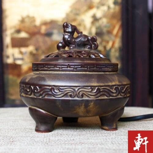 Classical brave electronic thermostat timing fragrance aroma of the incense burner furnaces burn wood powder ceramic