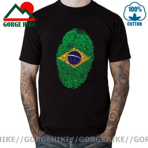 Creative Retro Fingerprint Brazil Flag T shirt Mens Breathable Cotton Bodybuilding Clothing Undershirt Brazil Thumbprint Tshirt