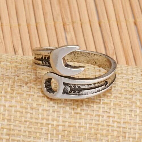Steampunk Creative Three-dimensional Wrench Ring Retro Modified Car Opening Mens Ring Gothic Accessories Brother Gift