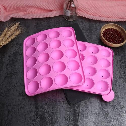 20 hole Round Rose Chocolate Lollipop Silicone Mold Candy Pops Cake Fondant Mould Ball Shaped Cookie soap making Baking Tools