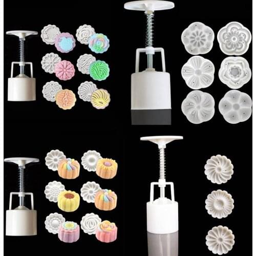 Kitchen Gadget Mooncake Mold Moon Cake Cookie Mould Cutter Hand Pressure Food Grade Baking Accessories 1 Set Mid-Autumn Festival