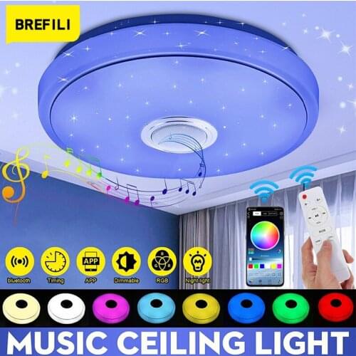Modern LED Ceiling Lights with Dimmable RGB bluetooth Music for Livingroom 36W APP Control Remote Control Lamp