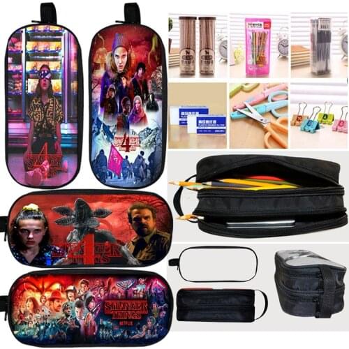 Stranger Things Season 4 pencil bag woman Cosmetic Cases boys girls stationary bag kids pencil box school supplies