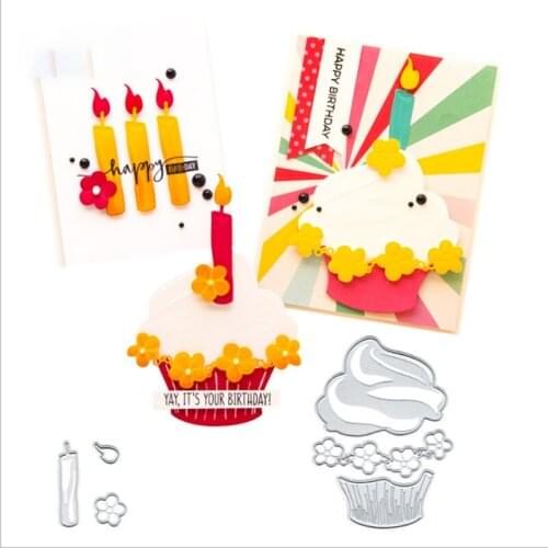 Metal cutting dies cut die mold 3D Ice cream birthday cake decoration Scrapbook paper craft knife mould blade punch stencils