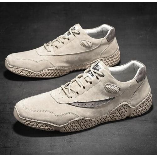 Brand leather mens shoes increase mens loafers casual shoes driving shoes mens flat shoes lace-up walking mens shoes