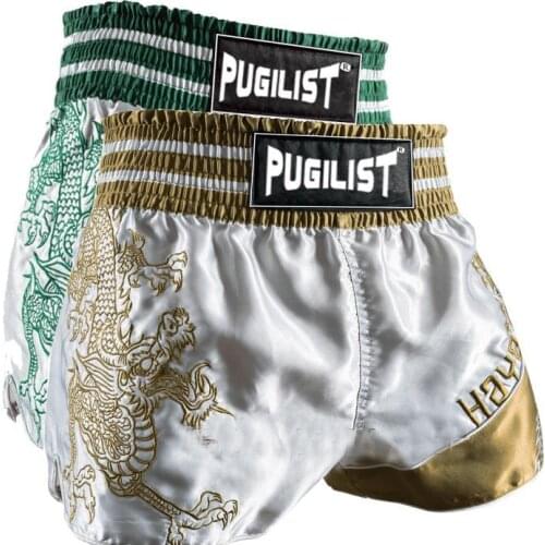 PUGILIST Muay Thai Fighting kickboxing Embroidery Shorts MuayThai Trunks Men Combat Free Sparring MMA Fighting training Shorts