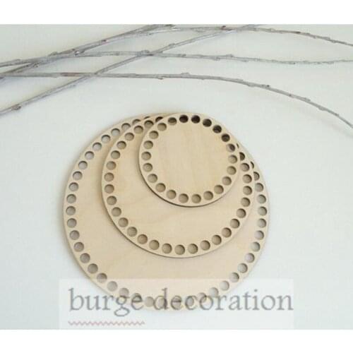 Set of 3pcs Wooden bottoms for crochet basket DIY basket