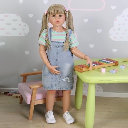 Bebe 98CM Toddler baby girl Original Masterpiece Doll 3-4years old real baby dress model ball jointed body doll collectibles