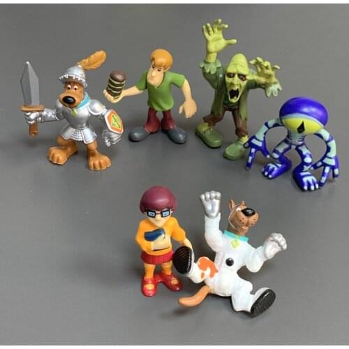 Lot 5PCS 2.5 inch. Scooby Model Doo Shaggy Velma Zombie Knight Skeleton Monster Villain Figures Toys Gift