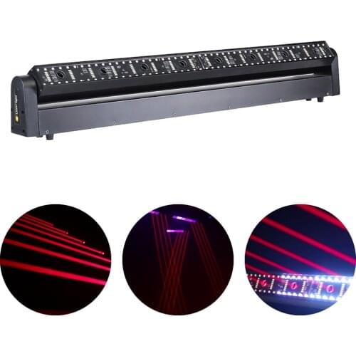 8 Eye Laser Moving Head Light LED DJ Disco Wall Wash 4W Laser Scanner RGB Strobe Effect Light DMX512 Control Outdoor Flash Lamp