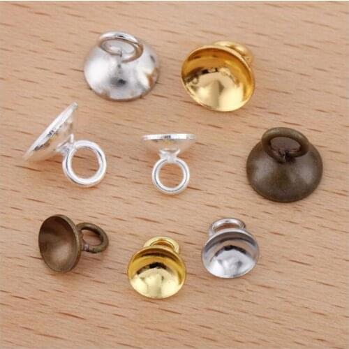 SIXTY TOWFISH 30 Pieces DIY Jewelry Accessories Size 6mm/8mm Brass Materials With Hanging Hole Beads Cap