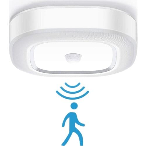 Motion Sensor LED Ceiling Light 30 LEDs Square Ceiling Lighting Fixture for Indoor/Outdoor, Stairs, Closet Room, White/ Warm