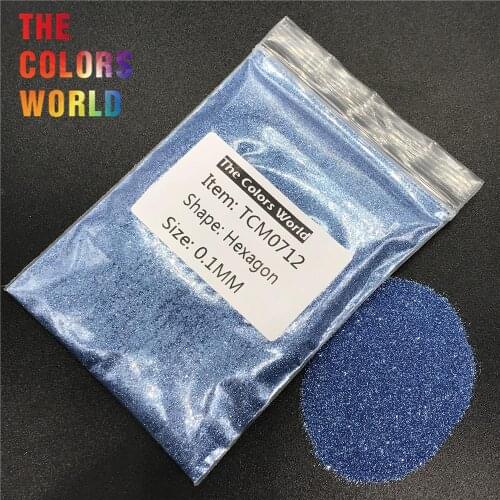 TCM0712 Saxe Blue Color Metallic Luster Hexagon Shape Nail Glitter Nail Art Decoration Makeup Nail Gel Henna Makeup Handwork DIY