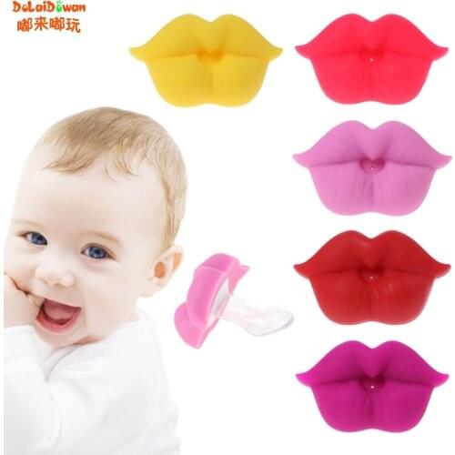 Funny Lips Nipple Baby Soother Silicone Pacifier Orthodontic For Infants Newborn