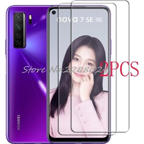 2PCS FOR Huawei nova 7 SE 5G Tempered Glass Protective On Nova7 7SE 6.5" Screen Protector Glass Film Cover