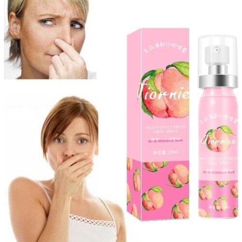 20ml Peach Ice Mint Mouth Refreshing Spray Oral Spray Breath Freshener Women Breath Agent Fresh Anti Bad Breath Smoke Odor Spray