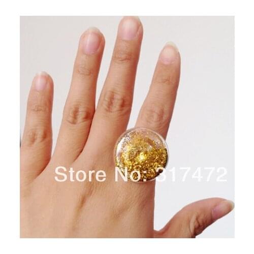 Free ship! 30sets/lot 25mm Flat Round Liquid Rings,glass bubble Liquid rings,Glass Globe Bubble Vial rings,glass bottle rings