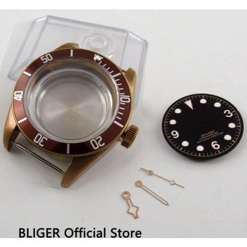 41MM Sapphire Glass Coffee PVD Coated Stainless Steel Watch Case+Dial+Hands Fit For ETA 2836 Automatic Movement C102