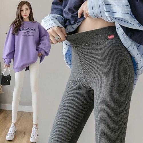 Cotton Legging Women Fashion Casual Winter High Waist Plus Velvet Thick Elastic Pants Warm Slim Soft Tight Harajuku Sweatpants