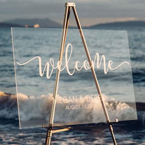Personalized Wedding Welcome Sign,Clear Acrylic Wedding Sign,Unique Wedding Board for Modern Wedding,Wedding Decorations