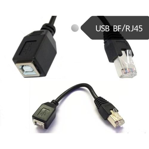 USB 2.0 B Female Jack to RJ45 Male Panel Mount Socket Printer Extension Cable 15CM