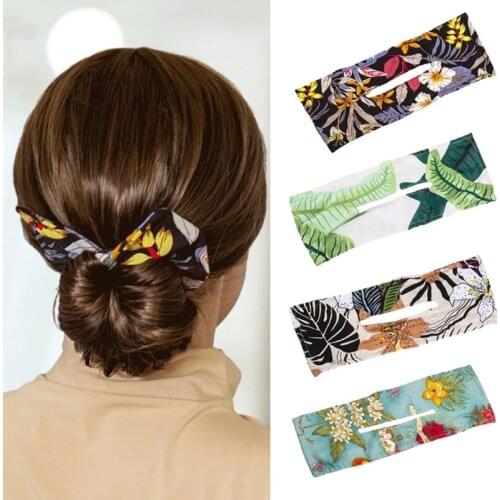 Hair Circle Bun Maker, Printting Classy Multicolor Cloth Clip, French Twist Hairstyle Must-Haves Tool