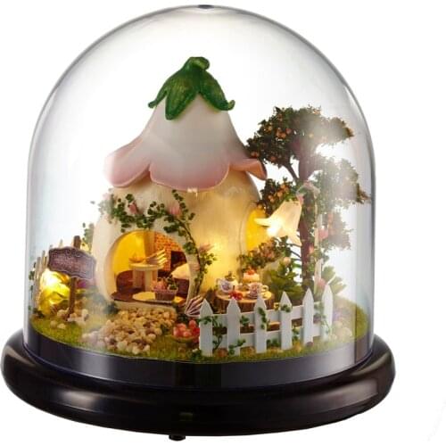 Doll Houses Casa Miniature DIY Dollhouse With Furnitures Transparent Cover Wooden Mini House Toys For Children Christmas Gift