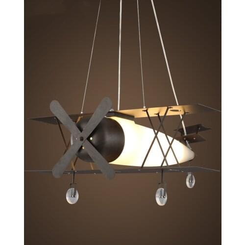 Retro Industrial Wind Aircraft Chandelier Boys Bedroom Childrens Room Lantern Shop Creative Individual Fighter Chandelier