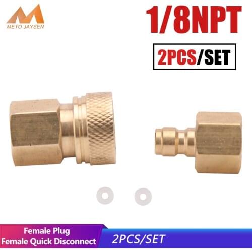 PCP Paintball Copper 1/8NPT Female Plug Connector Quick Disconnect Coupler Fittings Air Refill Socket 2pcs/set