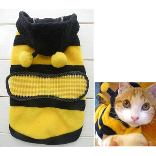 Cat Dog Clothing Cute Bumble Bee Dress Up Costume Apparel Coat Clothes Pet Supplies pjop