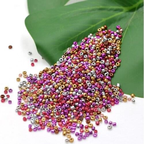 Wholesale Purple/gold Multi Metal Solid Color 1000pcs/Lot Charm Czech Crystal Glass Seed Beads DIY for Jewelry Making